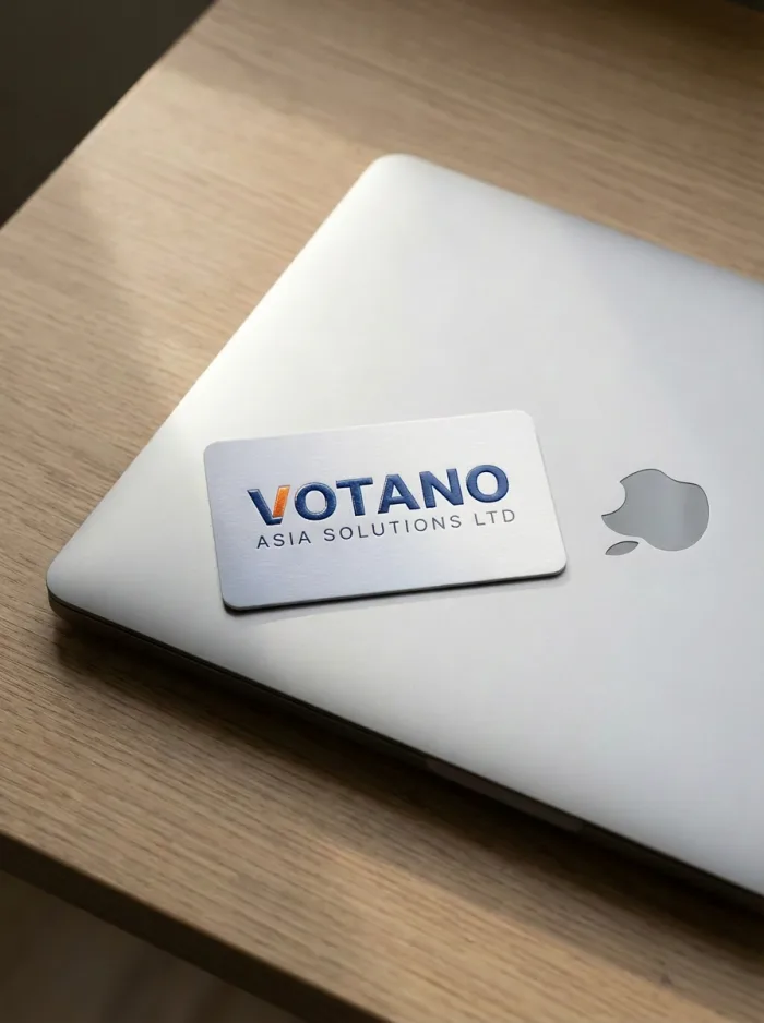 Marquage Votano Asia sur un ordinateur portable dans le bureau de Guangzhou